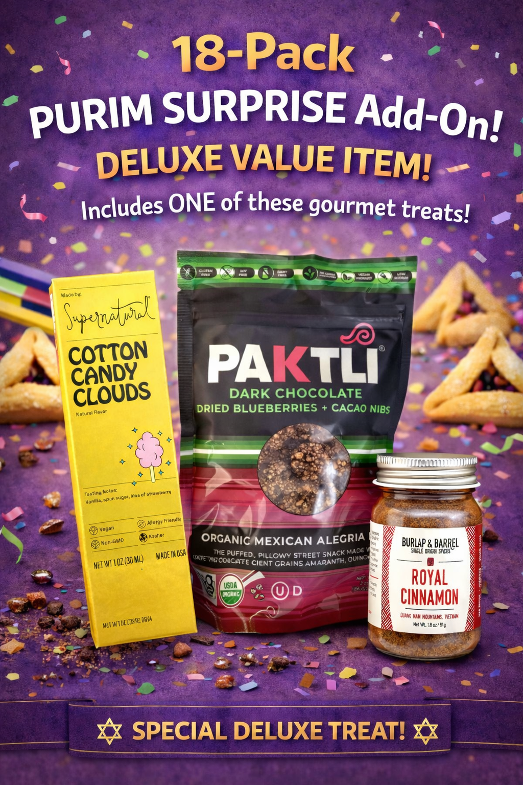 Purim 18 pack deluxe upgrade